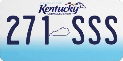 KY license plate 271SSS