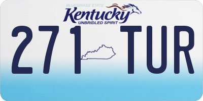 KY license plate 271TUR