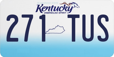 KY license plate 271TUS