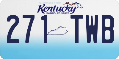 KY license plate 271TWB