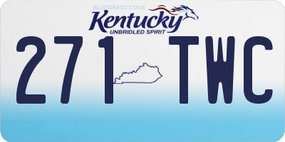 KY license plate 271TWC