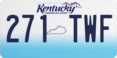 KY license plate 271TWF