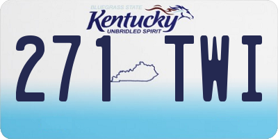 KY license plate 271TWI