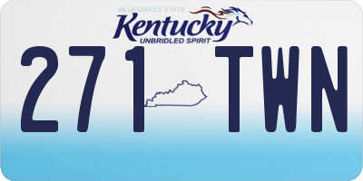 KY license plate 271TWN