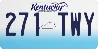 KY license plate 271TWY