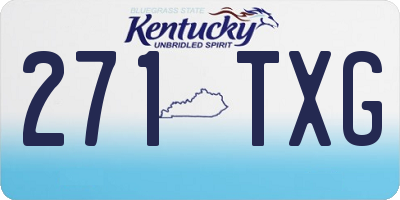 KY license plate 271TXG