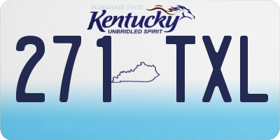 KY license plate 271TXL