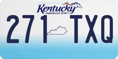 KY license plate 271TXQ