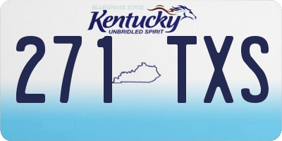 KY license plate 271TXS