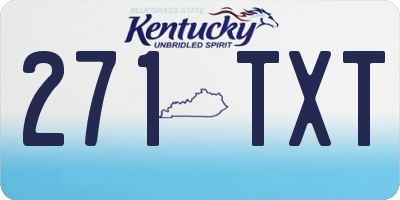 KY license plate 271TXT