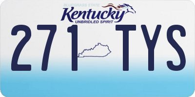 KY license plate 271TYS