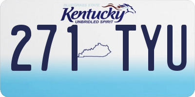 KY license plate 271TYU