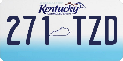 KY license plate 271TZD