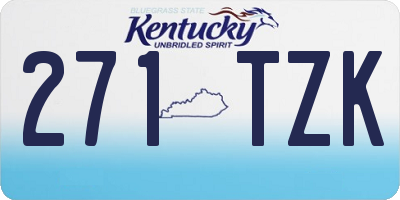 KY license plate 271TZK