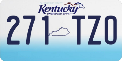 KY license plate 271TZO