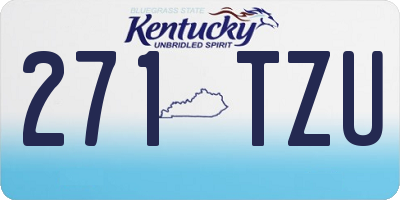 KY license plate 271TZU