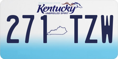 KY license plate 271TZW