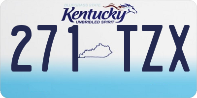 KY license plate 271TZX