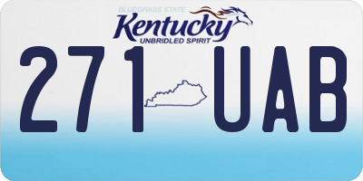 KY license plate 271UAB