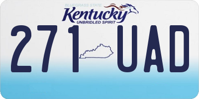 KY license plate 271UAD