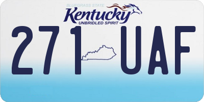 KY license plate 271UAF