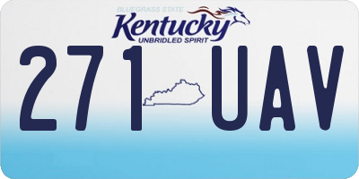 KY license plate 271UAV