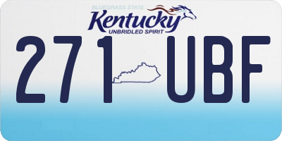 KY license plate 271UBF