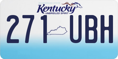 KY license plate 271UBH