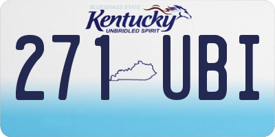 KY license plate 271UBI
