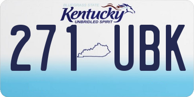 KY license plate 271UBK