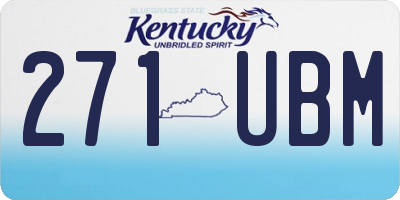 KY license plate 271UBM