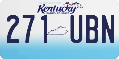 KY license plate 271UBN