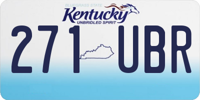 KY license plate 271UBR