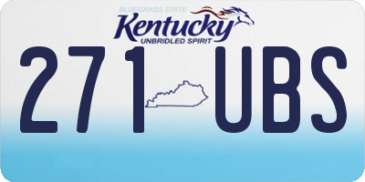 KY license plate 271UBS