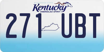 KY license plate 271UBT
