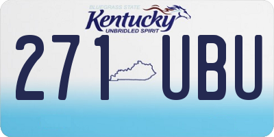 KY license plate 271UBU
