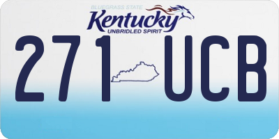 KY license plate 271UCB