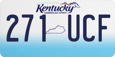 KY license plate 271UCF