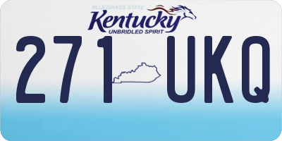 KY license plate 271UKQ