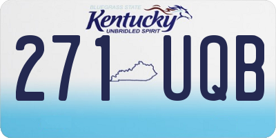 KY license plate 271UQB