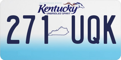 KY license plate 271UQK