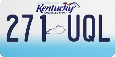 KY license plate 271UQL