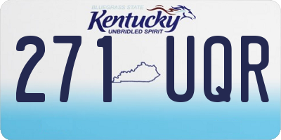 KY license plate 271UQR