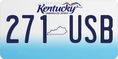 KY license plate 271USB