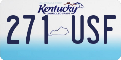 KY license plate 271USF