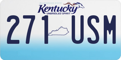 KY license plate 271USM