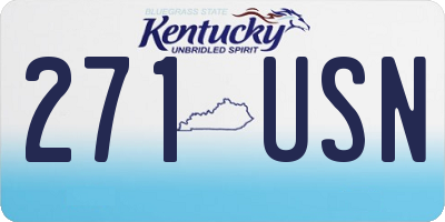 KY license plate 271USN