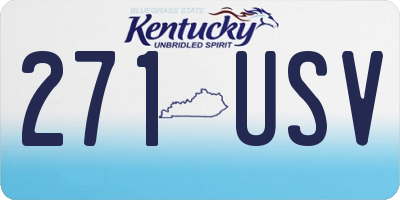 KY license plate 271USV