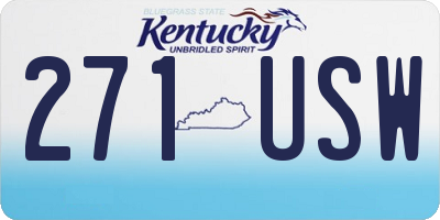 KY license plate 271USW