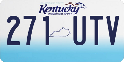 KY license plate 271UTV